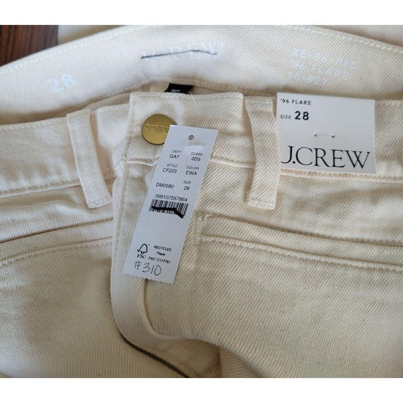 J.Crew High-Rise 96 Flare Jeans Wide Leg Ecru Pants Women's Size 28 NWT - Picture 10 of 10